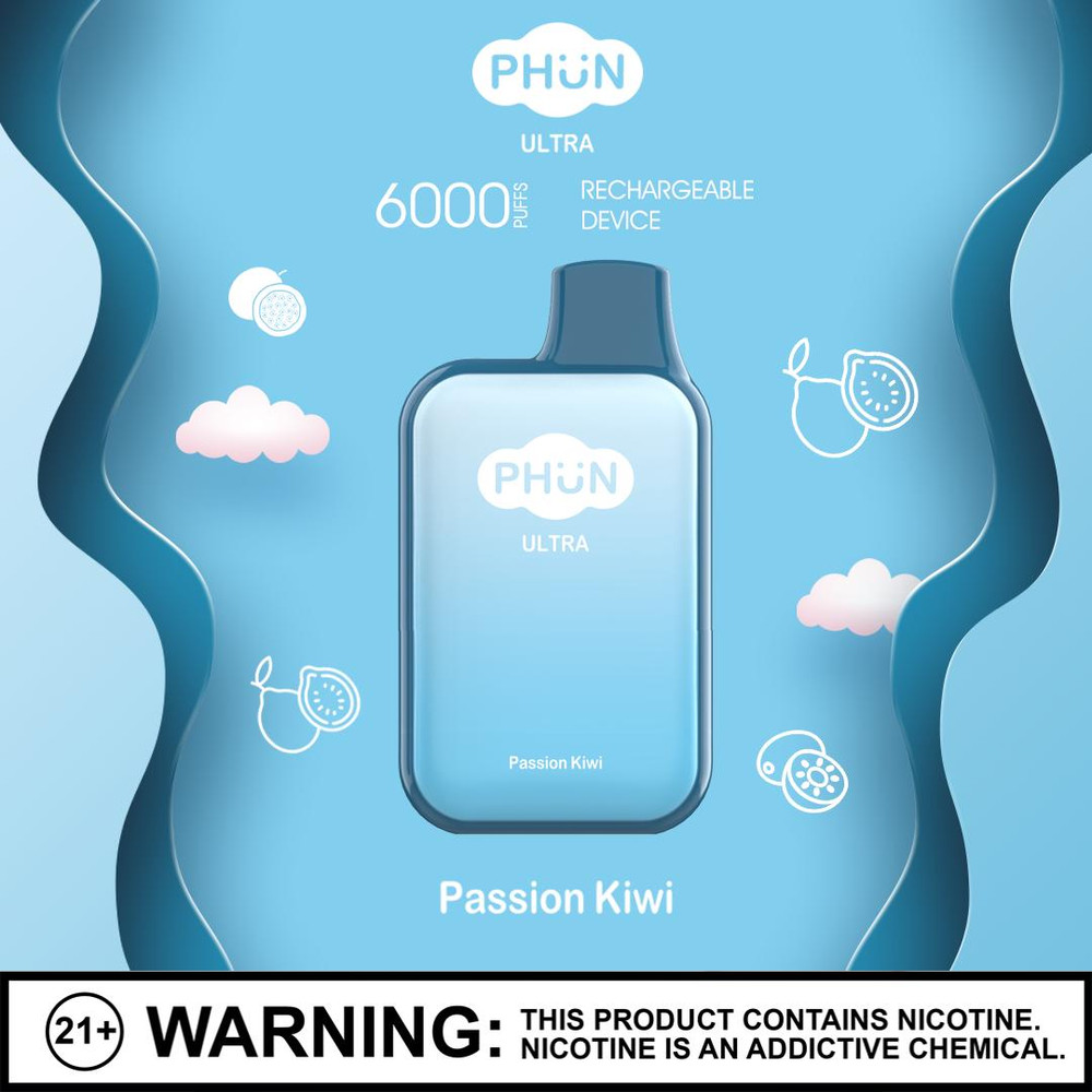  PHUN ULTRA 5% NIC RECHARGEABLE DISPOSABLE 6000 PUFFS 14ML - 10CT DISPLAY 