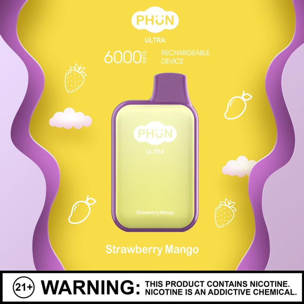  PHUN ULTRA 5% NIC RECHARGEABLE DISPOSABLE 6000 PUFFS 14ML - 10CT DISPLAY 