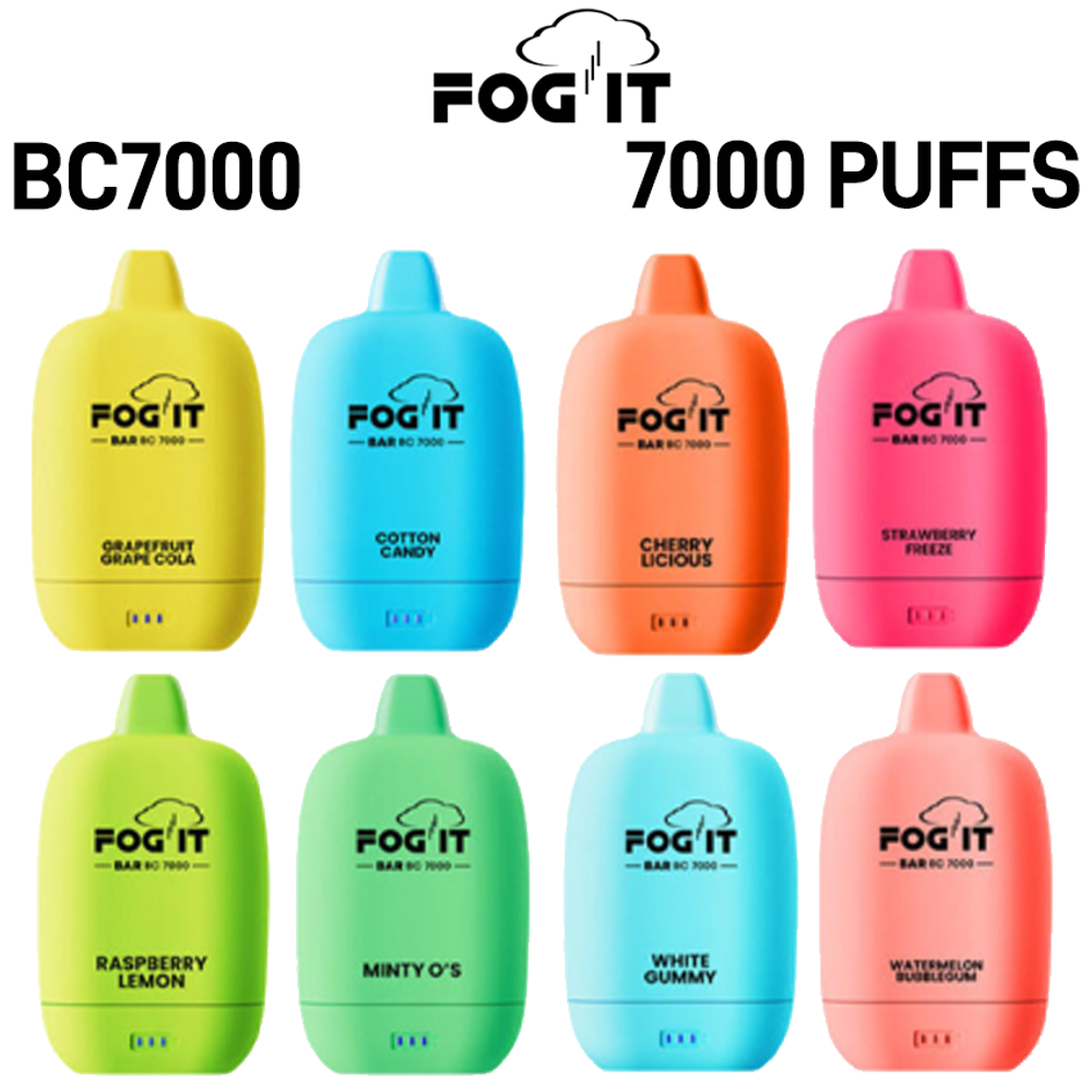 FOG IT BAR 5% BC7000 RECHARGEABLE DISPOSABLE 7000 PUFFS 15ML - 10CT DISPLAY