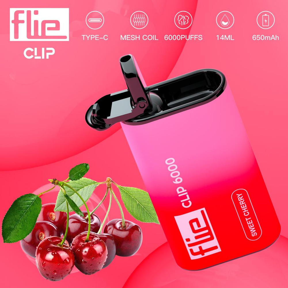  FLIE CLIP 5% NIC RECHARGEABLE DISPOSABLE 6000 PUFFS 14ML - 10CT DISPLAY 