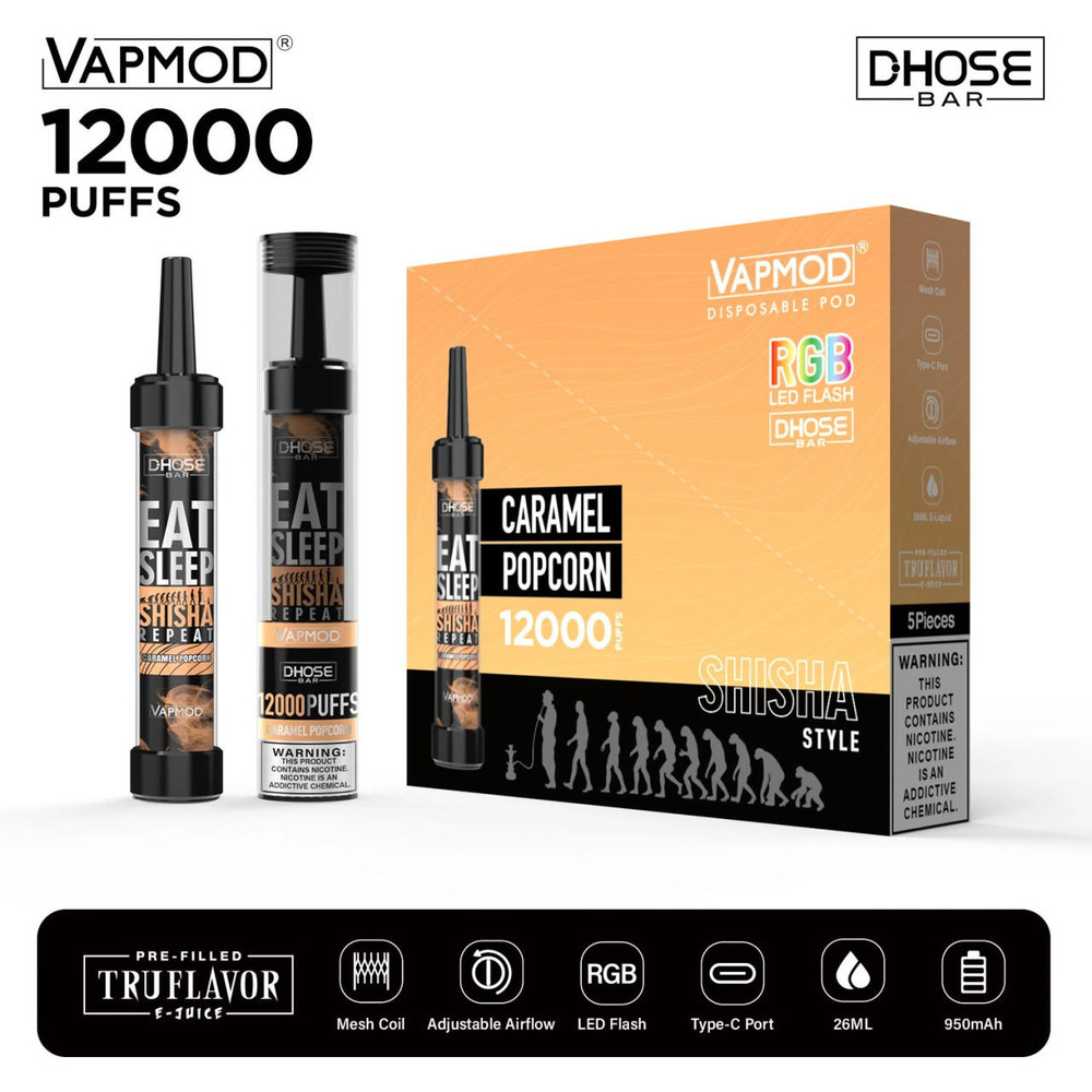  DHOSE BAR 5% NIC VAPEMOD RGB DISPOSABLE 20ML 12000 PUFFS - 5CT DISPLAY 