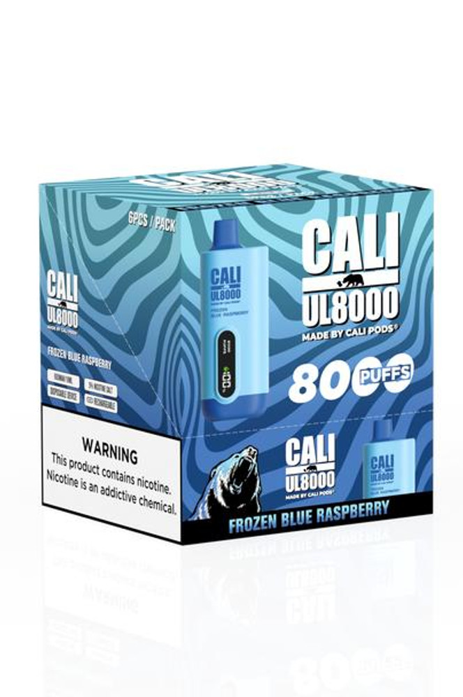  CALI UL8000 5% NIC RECHARGEABLE DISPOSABLE 18ML 8000 PUFFS - 6CT DISPLAY 