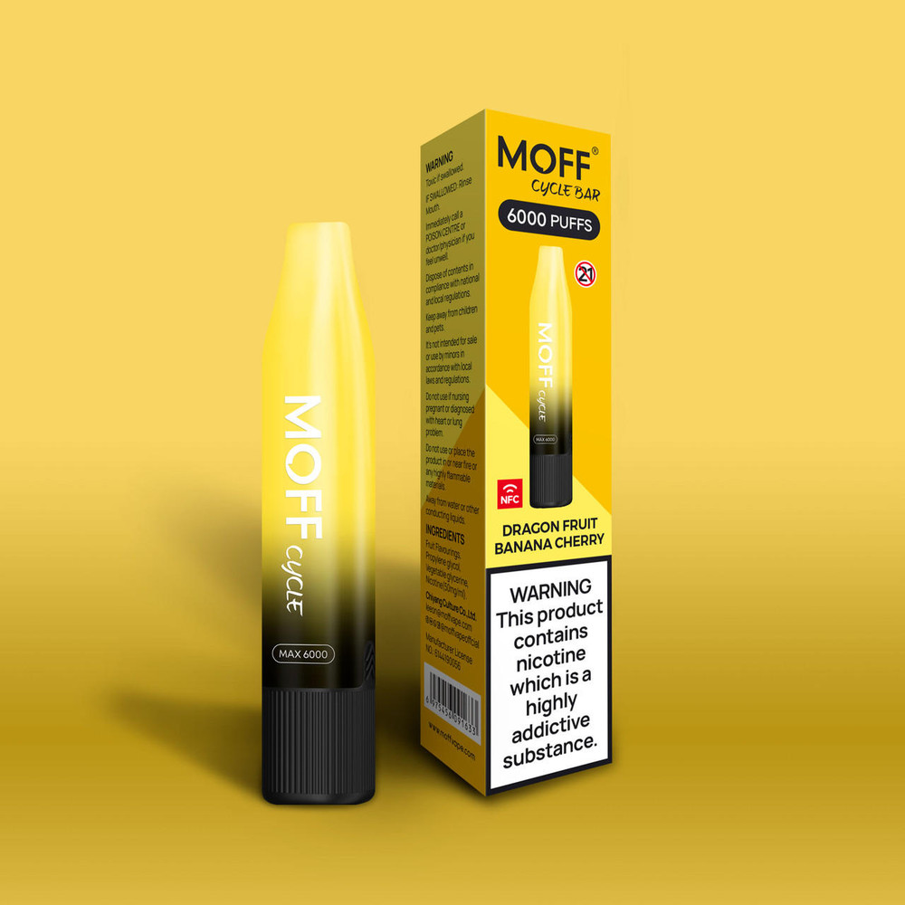  MOFF CYCLE BAR 5% NIC RECHARGEABLE DISPOSABLE 12ML 6000 PUFFS - 10CT DISPLAY 