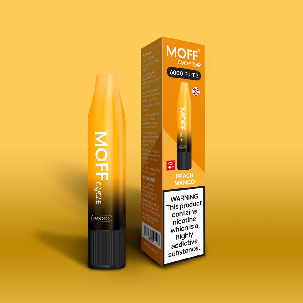  MOFF CYCLE BAR 5% NIC RECHARGEABLE DISPOSABLE 12ML 6000 PUFFS - 10CT DISPLAY 