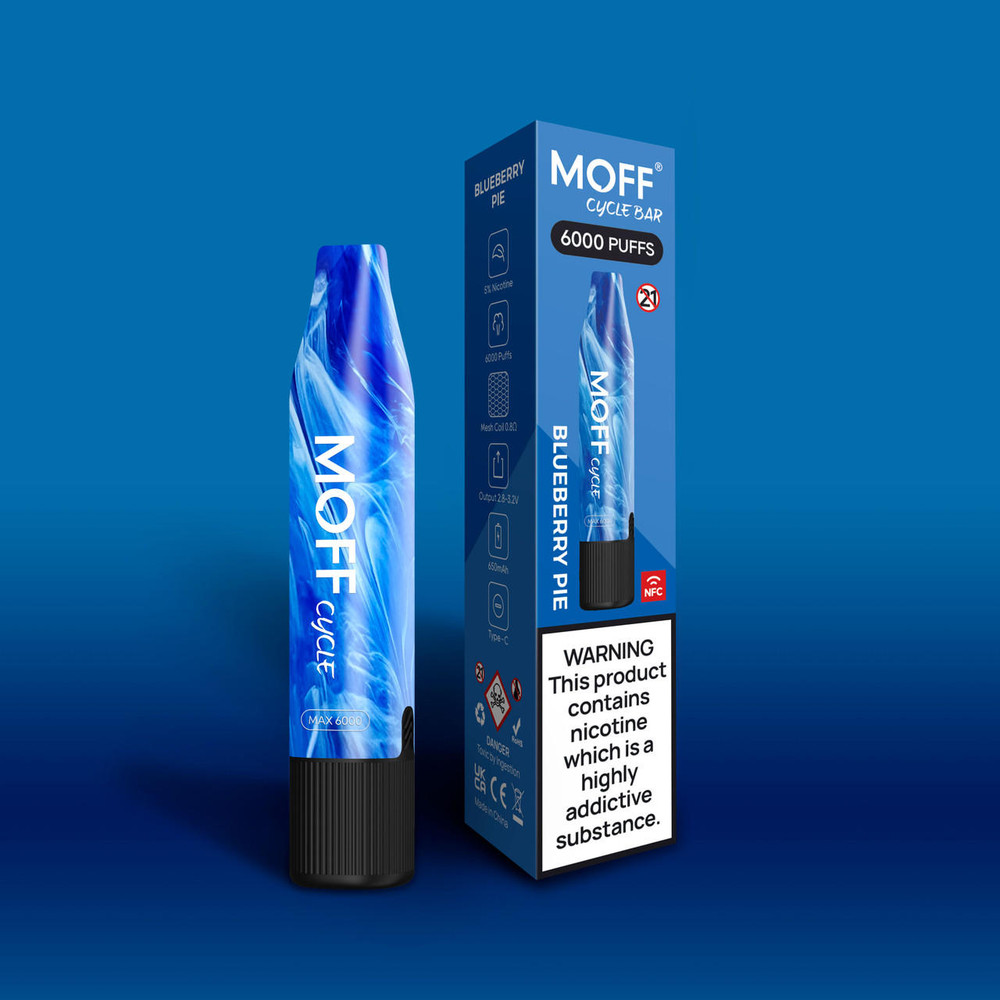  MOFF CYCLE BAR 5% NIC RECHARGEABLE DISPOSABLE 12ML 6000 PUFFS - 10CT DISPLAY 