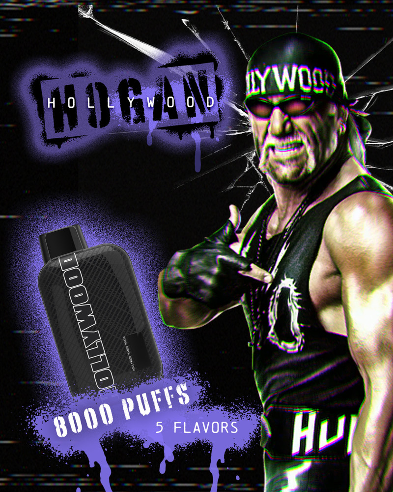 HULK HOGAN 5% HOLLYWOOD DISPOSABLE VAPE 18ML 8000 PUFFS - 5CT DISPLAY