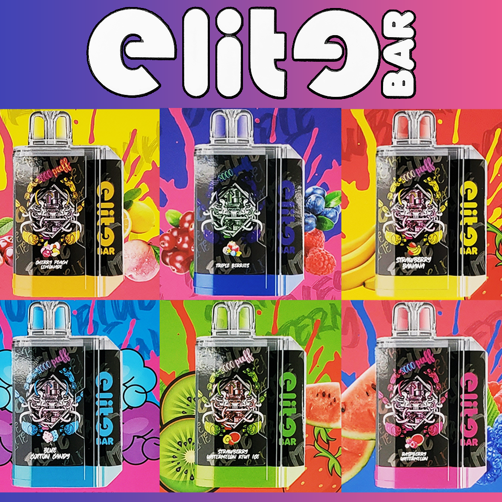 ELITE BAR 5% DISPOSABLE VAPES 8000 PUFF 18 ML - DISPLAY OF 10