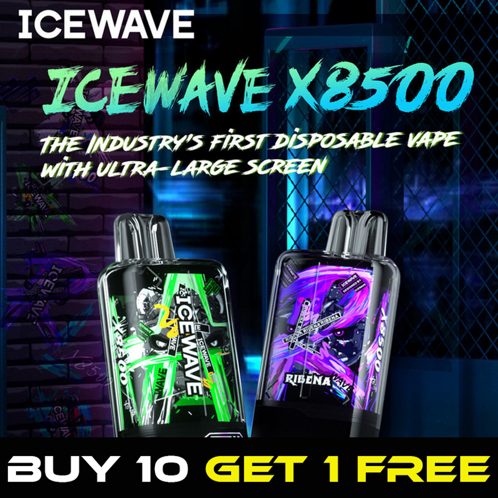 ICEWAVE X8500 18ML 8500 PUFFS VAPE DISPOSABLE - DISPLAY OF 5