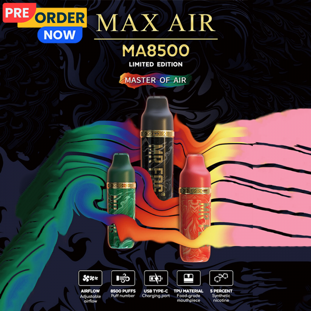 MR FOG MAX AIR MA8500 5% NIC 17ML RECHARGEABLE 8500 PUFFS DISPOSABLE VAPE - 10CT DISPLAY