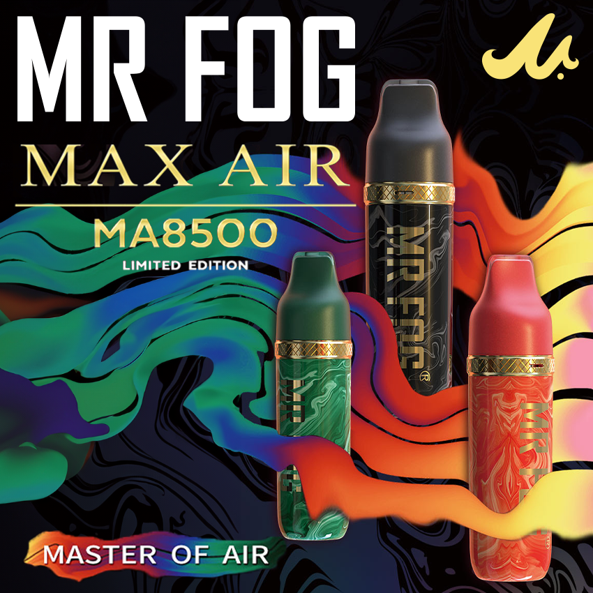 MR FOG MAX AIR MA8500 5% NIC 17ML RECHARGEABLE 8500 PUFFS DISPOSABLE VAPE - DISPLAY OF 10