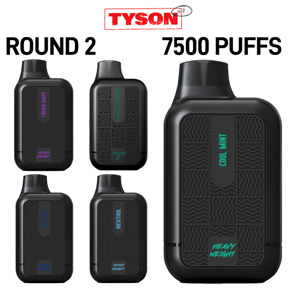 TYSON 2.0 ROUND 2 7500 PUFFS 16ML DISPOSABLE VAPE - 10CT DISPLAY