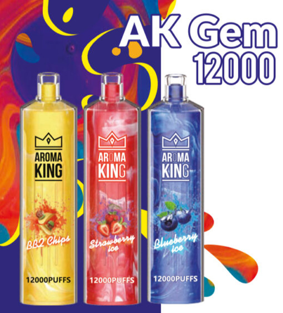 AROMA KING GEM 5% NIC 12,000 PUFFS E-CIGARETTE DISPOSABLE VAPE - 10CT DISPLAY