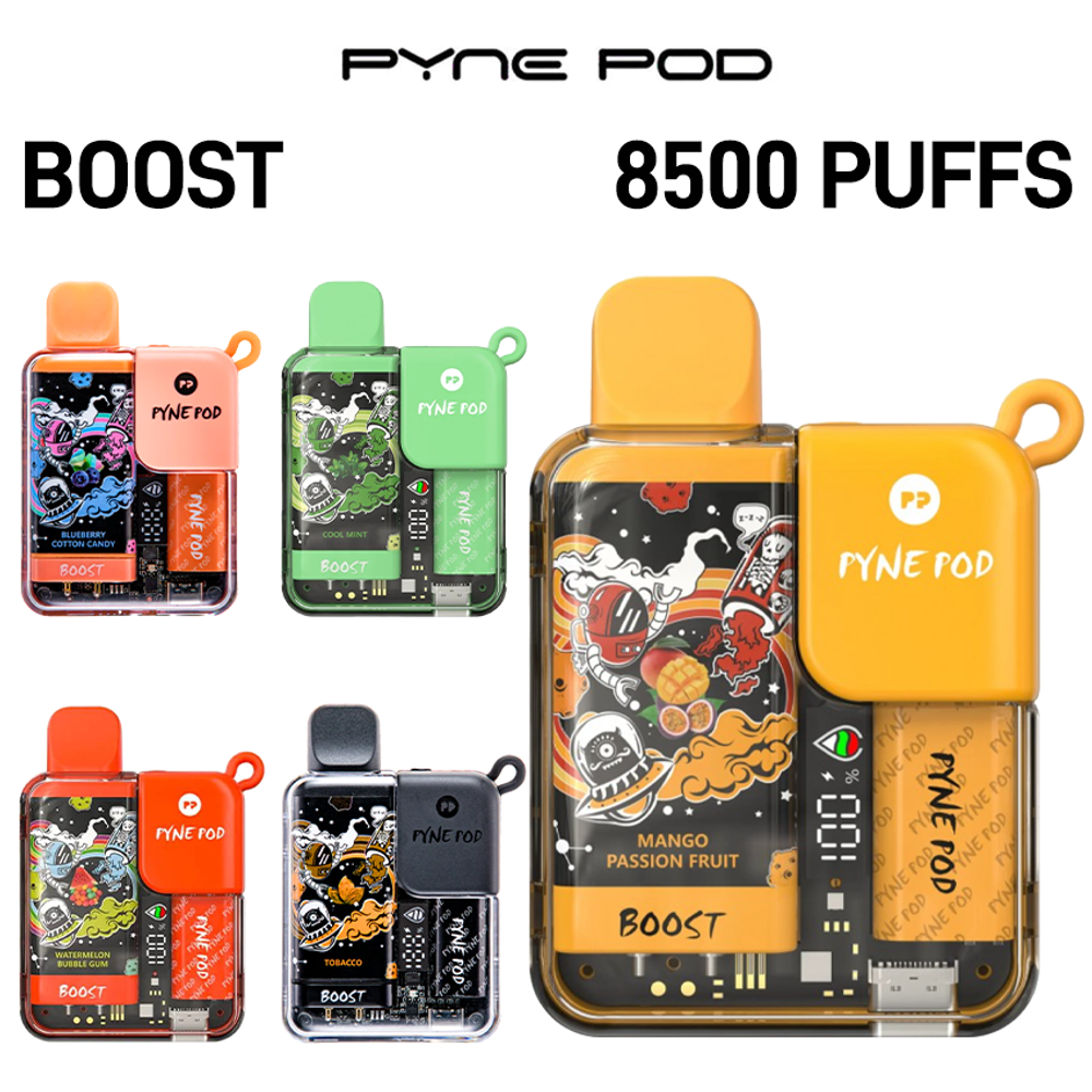 PYNE POD BOOST 10ML 8500 PUFFS DISPOSABLE VAPE - 5CT DISPLAY