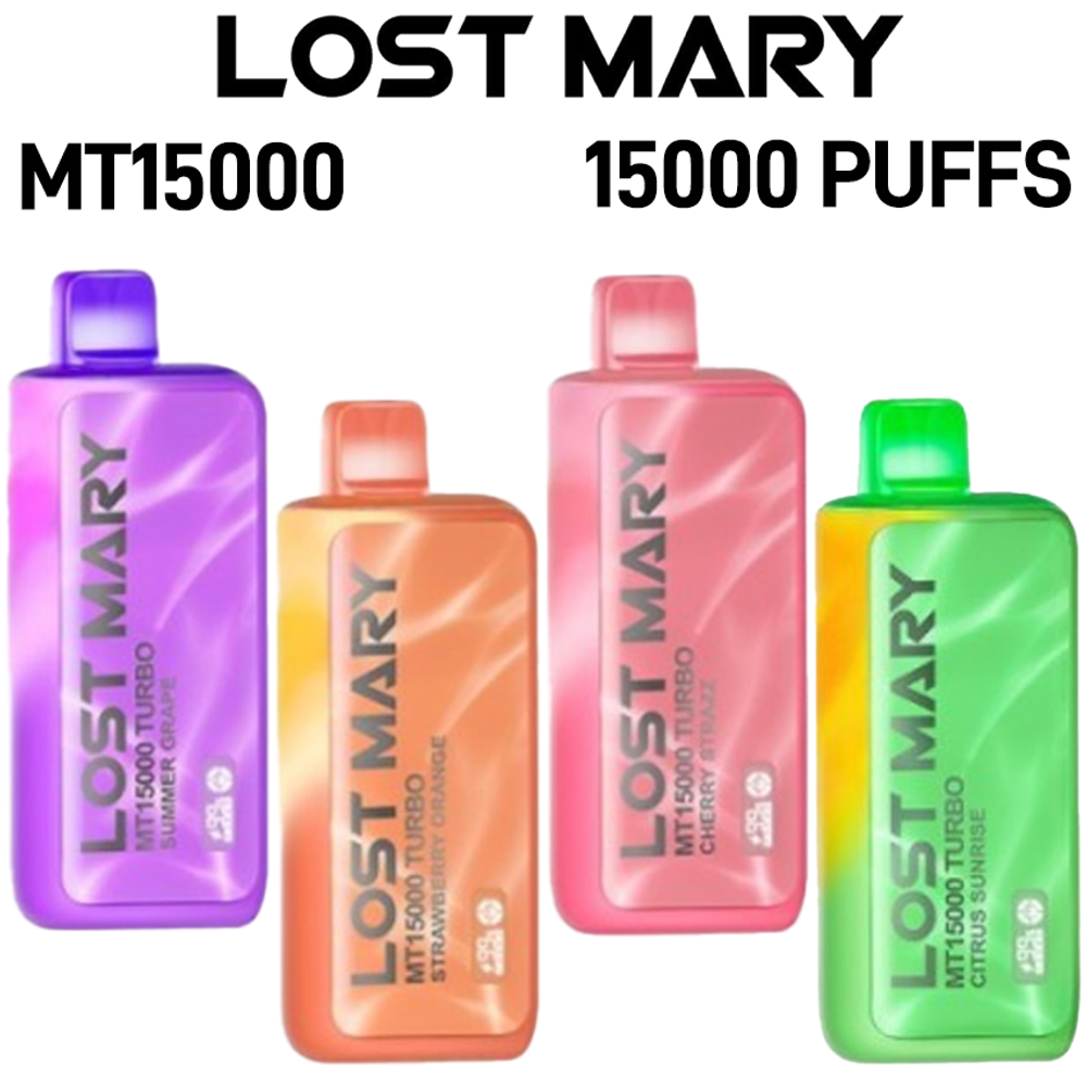 LOST MARY MT15000 TURBO 15,000 PUFFS DISPOSABLE VAPE - DISPLAY OF 5