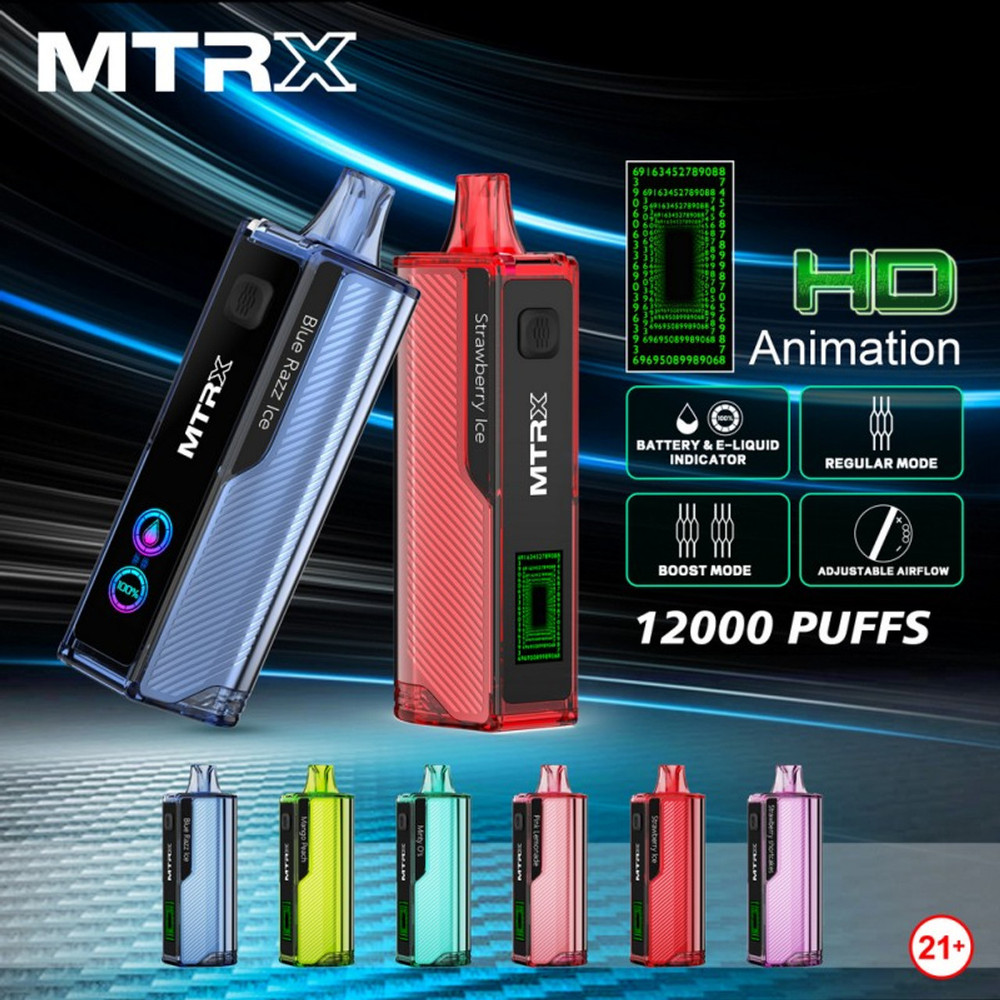 MTRX 12,000 PUFFS 5% NIC DISPOSABLE VAPE - DISPLAY OF 5