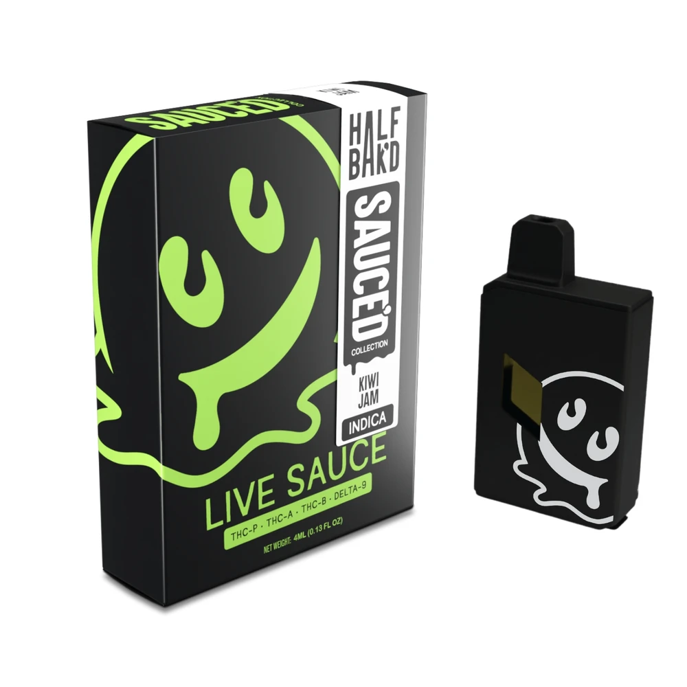HALF BAK'D SAUCED THCP + THCA + THCB + D9 LIVE SAUCE 4G DISPOSABLE - 5CT DISPLAY