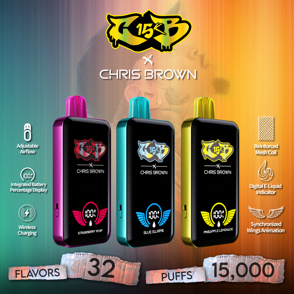 CHRIS BROWN CB15K 15,000 PUFFS 15ML DISPOSABLE VAPE - 5CT