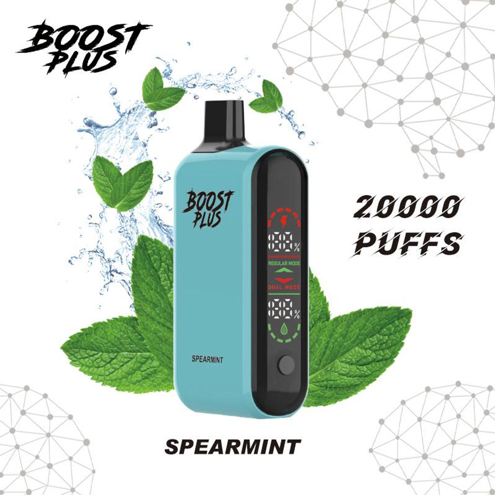BOOST PLUS 5% NICOTINE 20,000 PUFFS DISPOSABLE VAPE 25ML - DISPLAY OF 5