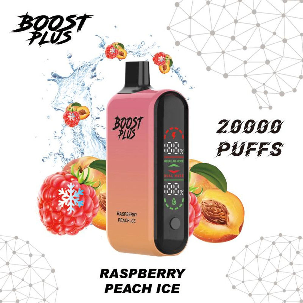 BOOST PLUS 5% NICOTINE 20,000 PUFFS DISPOSABLE VAPE 25ML - 5CT