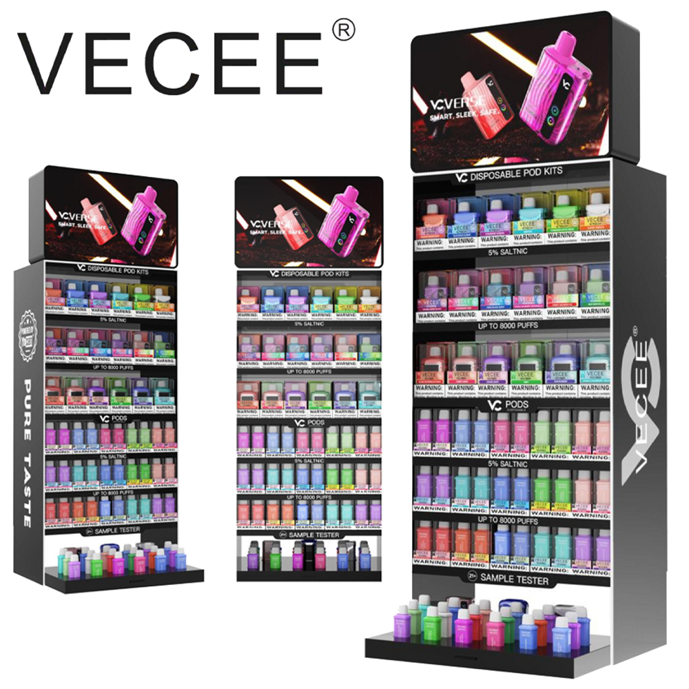 VECEE VERCE 5% NIC DISPOSABLE VAPE DEVICE AND PODS DISPLAY - 36CT