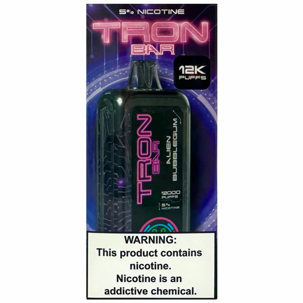 TRON BAR 5% NIC 12,000 PUFFS DISPOSABLE VAPE - DISPLAY OF 5