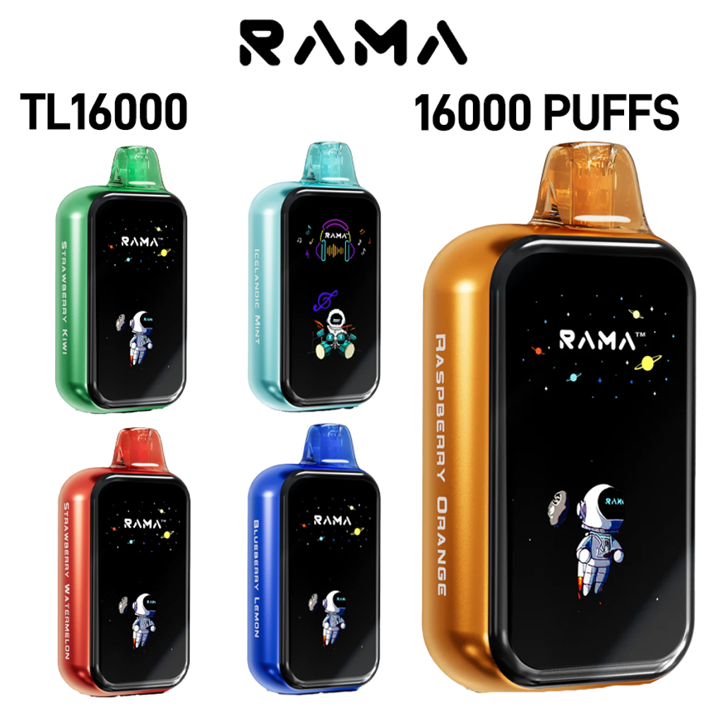 RAMA TL16000 15ML 16,000 PUFFS BLUETOOTH DISPOSABLE VAPE - DISPLAY OF 5