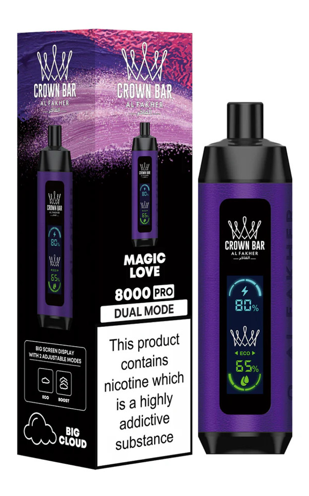 AL FAKHER CROWN BAR PRO 18ML BIG CLOUD 8,000 PUFFS DISPOSABLE VAPE - DISPLAY OF 10