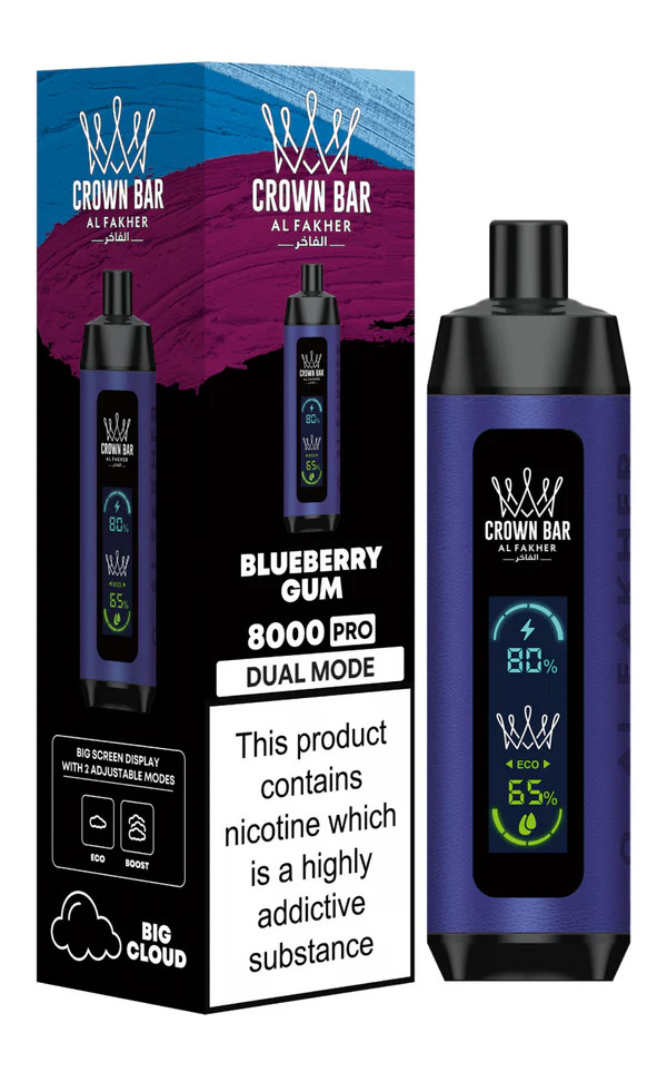 AL FAKHER CROWN BAR PRO 18ML BIG CLOUD 8,000 PUFFS DISPOSABLE VAPE - DISPLAY OF 10