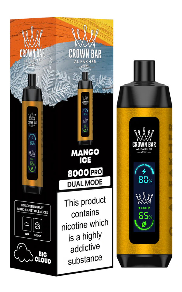 AL FAKHER CROWN BAR PRO 18ML BIG CLOUD 8,000 PUFFS DISPOSABLE VAPE - DISPLAY OF 10