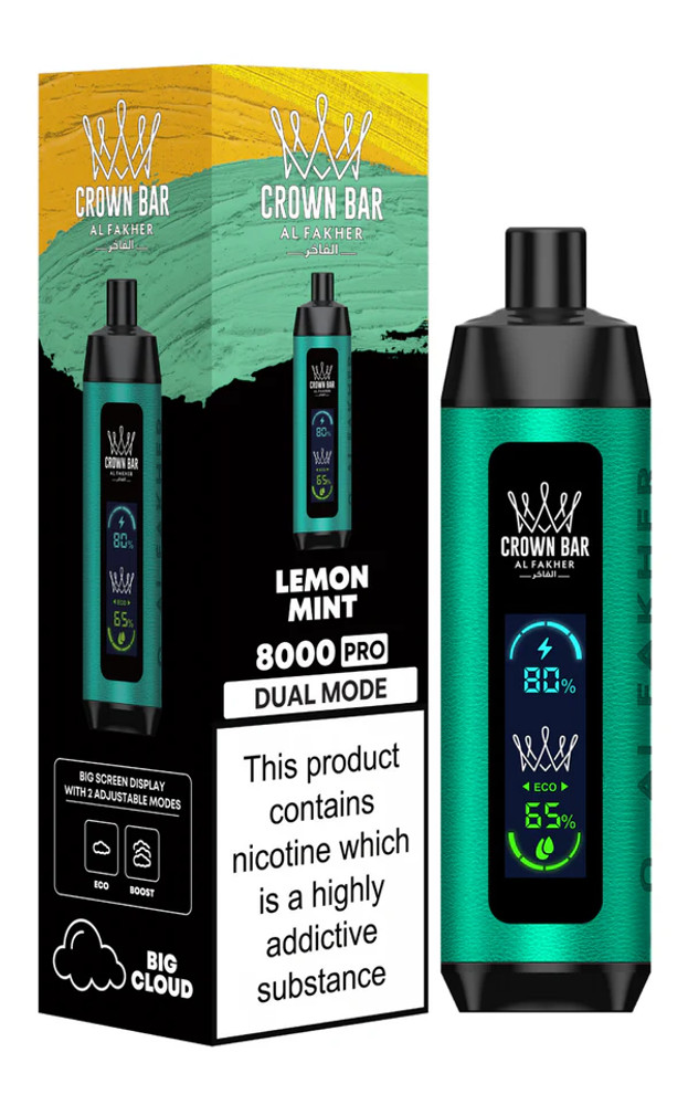 AL FAKHER CROWN BAR PRO 18ML BIG CLOUD 8,000 PUFFS DISPOSABLE VAPE - DISPLAY OF 10