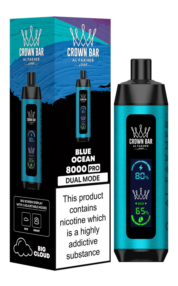 AL FAKHER CROWN BAR PRO 18ML BIG CLOUD 8,000 PUFFS DISPOSABLE VAPE - DISPLAY OF 10