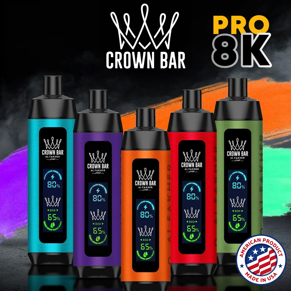 AL FAKHER CROWN BAR PRO 18ML BIG CLOUD 8,000 PUFFS DISPOSABLE VAPE - DISPLAY OF 10