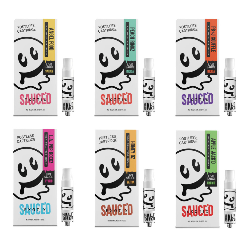HALF BAK'D SAUCE'D EXOTIX THC-P LIVE RESIN 2G CARTRIDGE