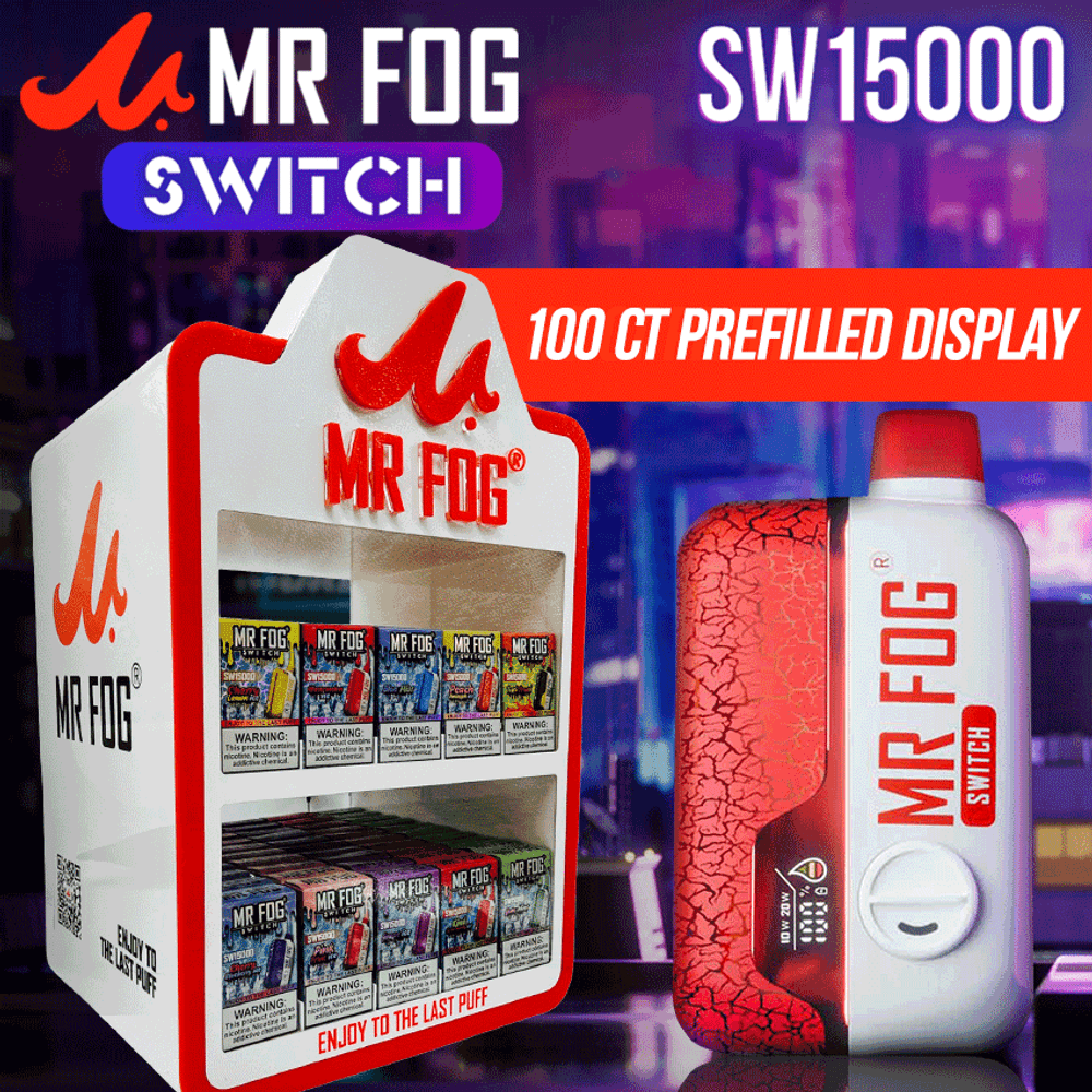 MR FOG SWITCH SW15000 17ML 15,000 PUFFS DISPOSABLE VAPE *NEW FLAVORS* - DISPLAY OF 100