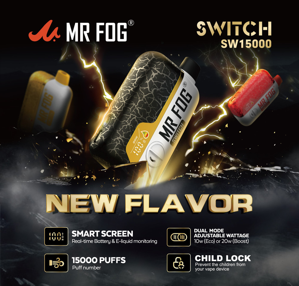 MR FOG SWITCH SW15000 5% NIC 15,000 PUFFS DISPOSABLE VAPE *NEW FLAVORS* - DISPLAY OF 5