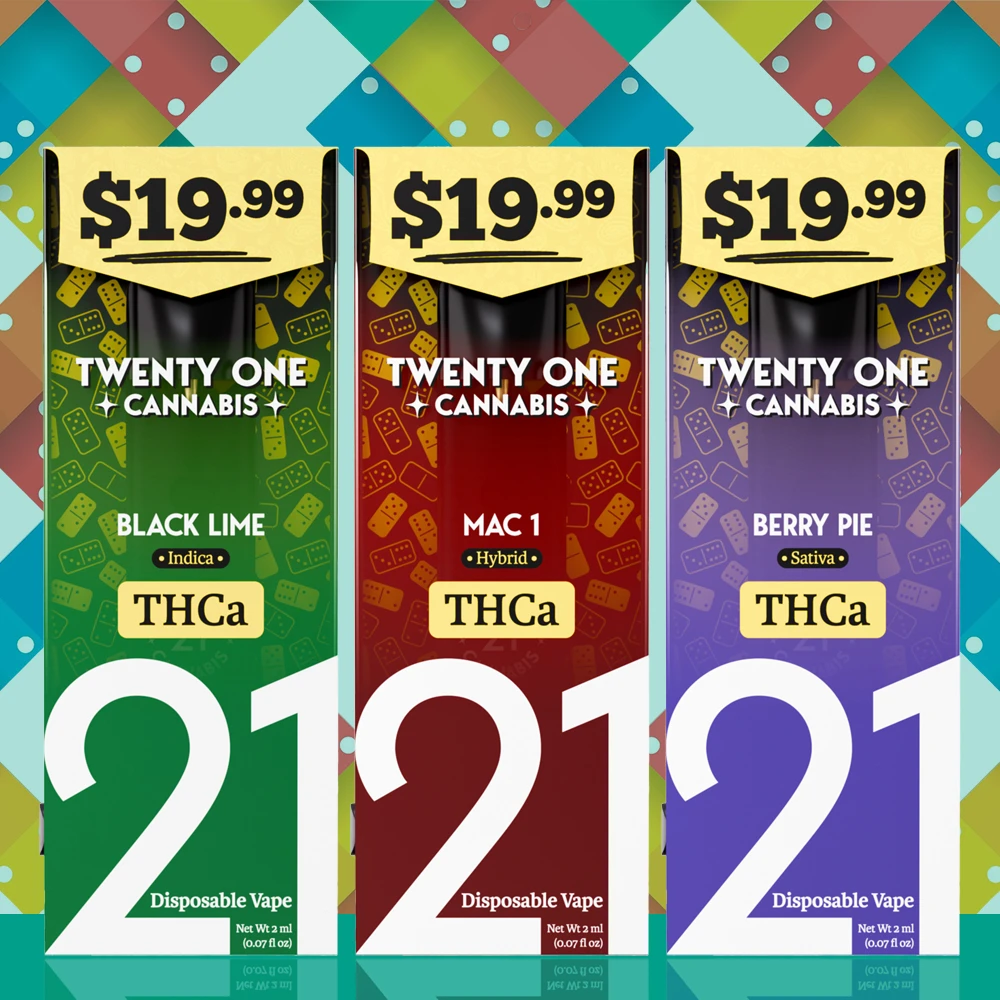 TWENTY ONE CANNABIS 2ML THC-A SPECIAL EDITION DISPOSABLE - DISPLAY OF 6