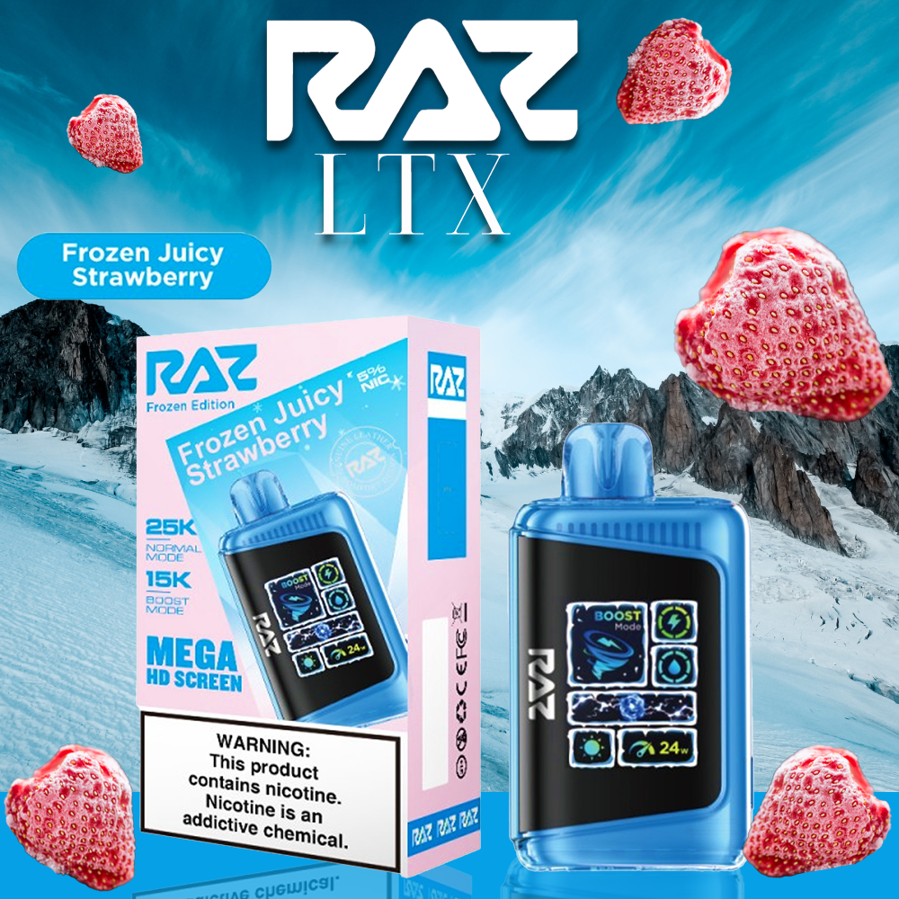 RAZ LTX 5% NIC 25,000 PUFFS DISPOSABLE VAPE - DISPLAY OF 5