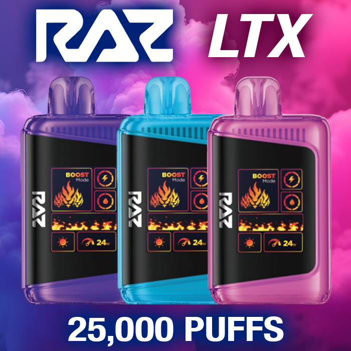 RAZ LTX 5% NIC 25,000 PUFFS DISPOSABLE VAPE - DISPLAY OF 5