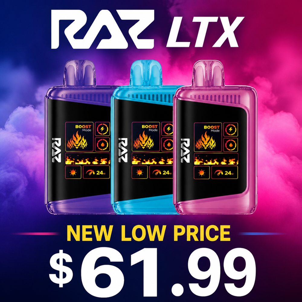 RAZ LTX 5% NIC 25,000 PUFFS DISPOSABLE VAPE - DISPLAY OF 5
