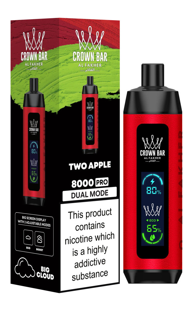 AL FAKHER CROWN BAR PRO 18ML BIG CLOUD 8,000 PUFFS DISPOSABLE VAPE - DISPLAY OF 5