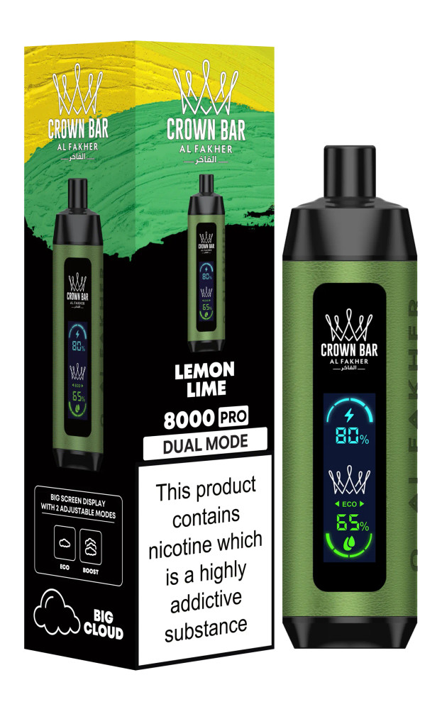 AL FAKHER CROWN BAR PRO 18ML BIG CLOUD 8,000 PUFFS DISPOSABLE VAPE - DISPLAY OF 5
