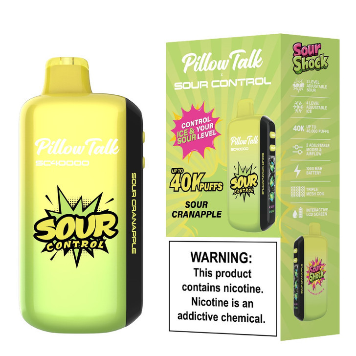 PILLOW TALK SC40000 (SOUR CONTROL) 40,000 PUFFS DISPOSABLE VAPE - DISPLAY OF 5