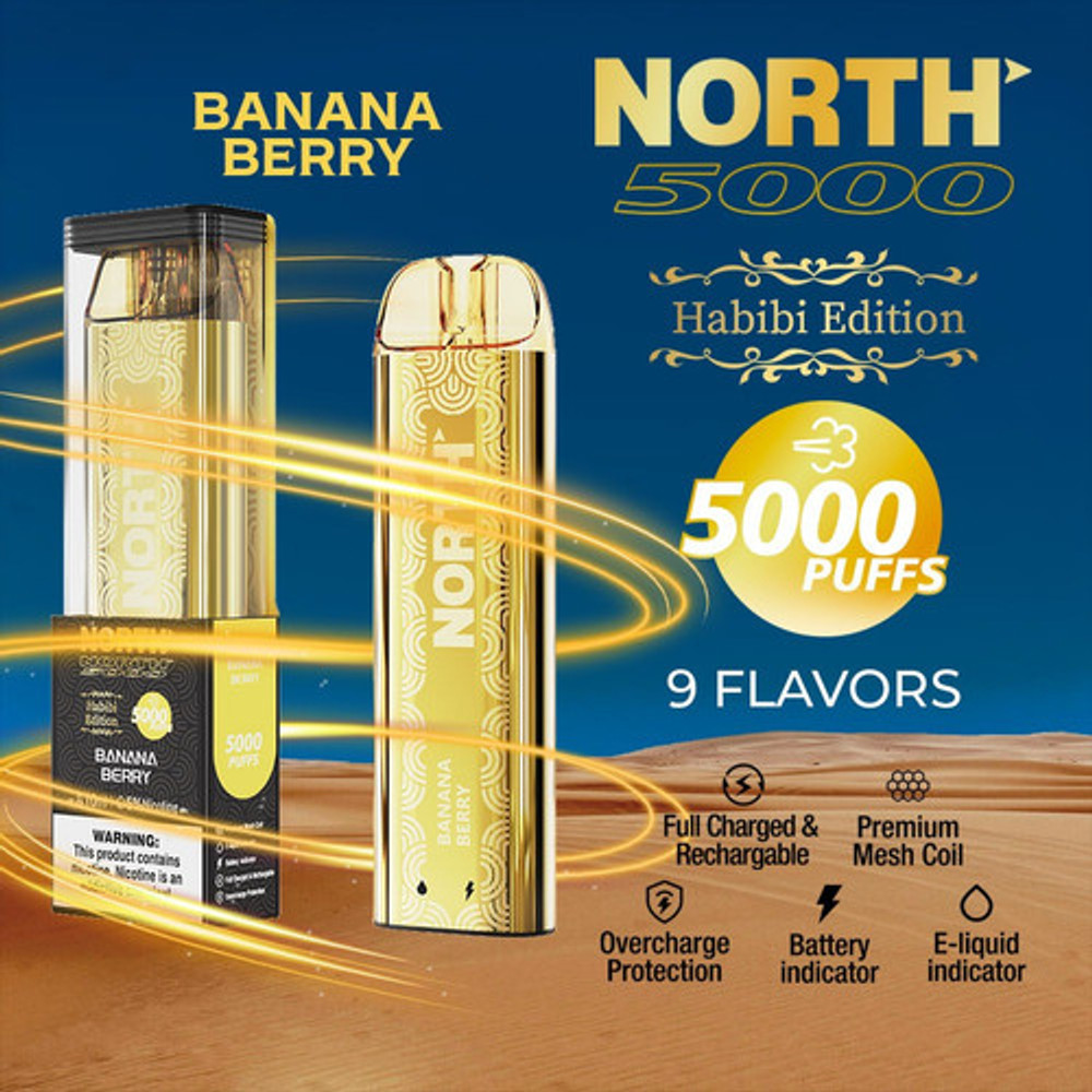 NORTH (HABIBI EDITION) 5000 PUFFS DISPOSABLE VAPE - DISPLAY OF 10