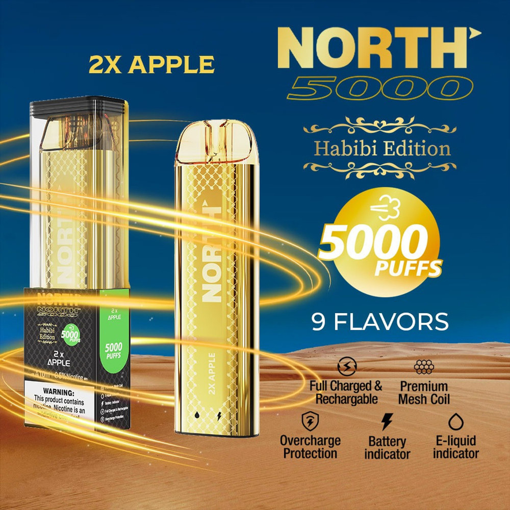 NORTH (HABIBI EDITION) 5000 PUFFS DISPOSABLE VAPE - DISPLAY OF 10