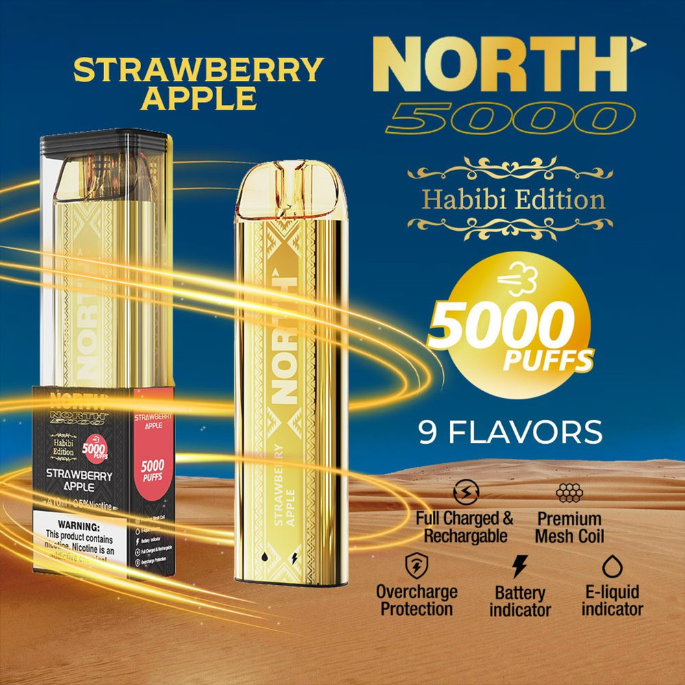 NORTH (HABIBI EDITION) 5000 PUFFS DISPOSABLE VAPE - DISPLAY OF 10