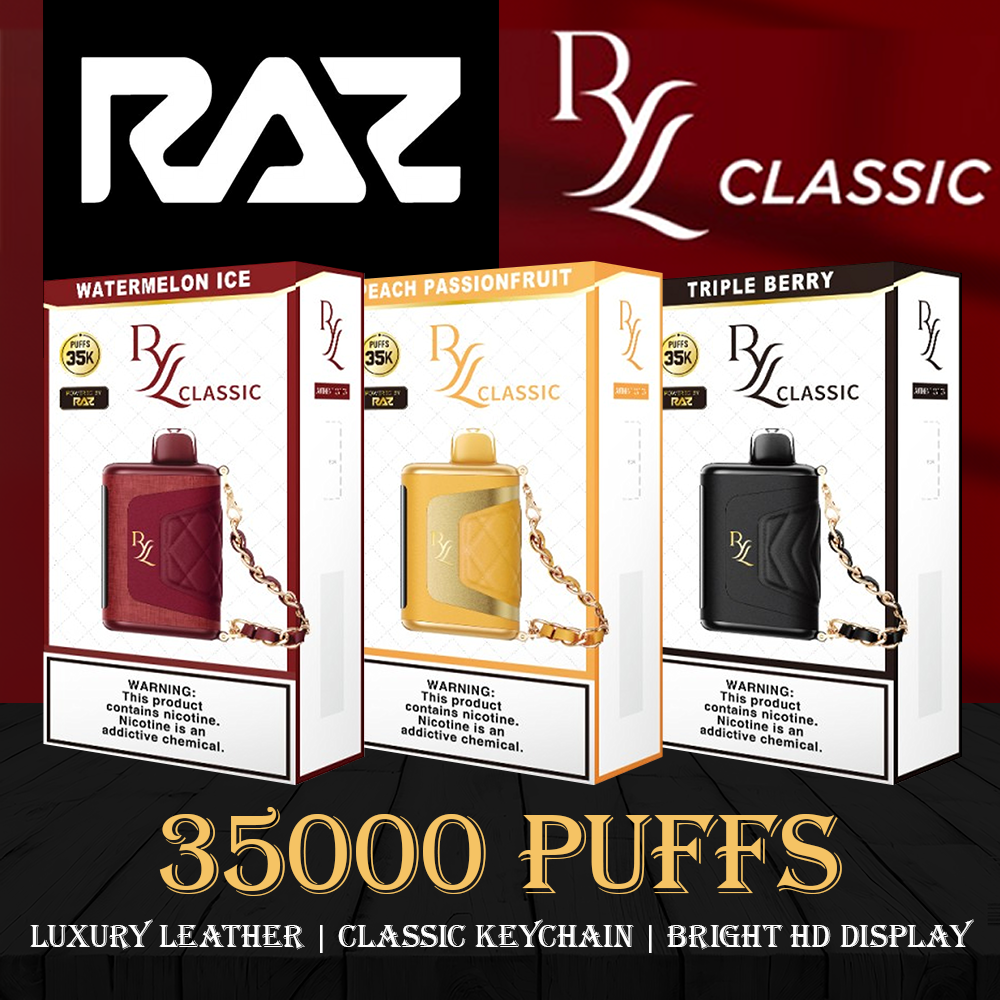 RAZ RYL 35,000 PUFFS DISPOSABLE VAPE - DISPLAY OF 5