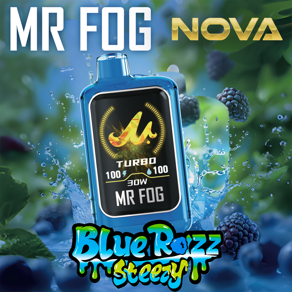 MR FOG NOVA BLUE RAZZ STEEZY SERIES 36,000 PUFFS DISPOSABLE VAPE - DISPLAY OF 5