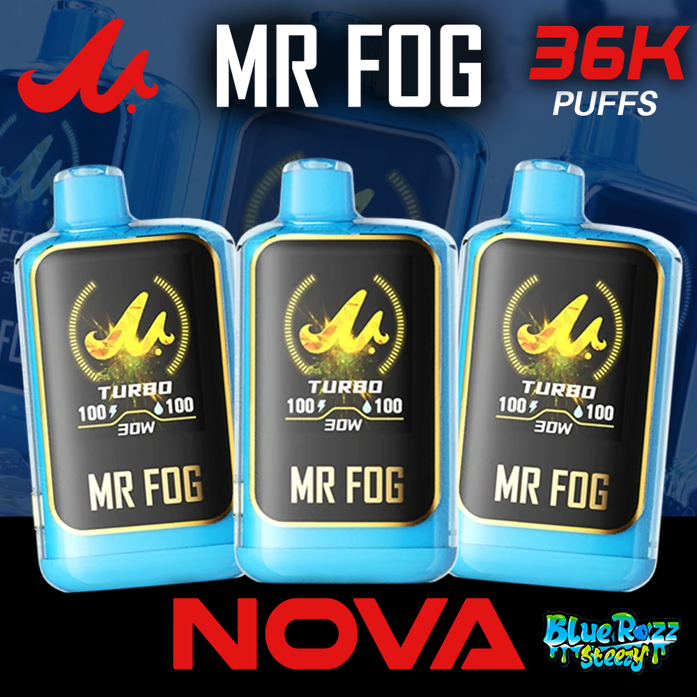 MR FOG NOVA BLUE RAZZ STEEZY SERIES 36,000 PUFFS DISPOSABLE VAPE - DISPLAY OF 5