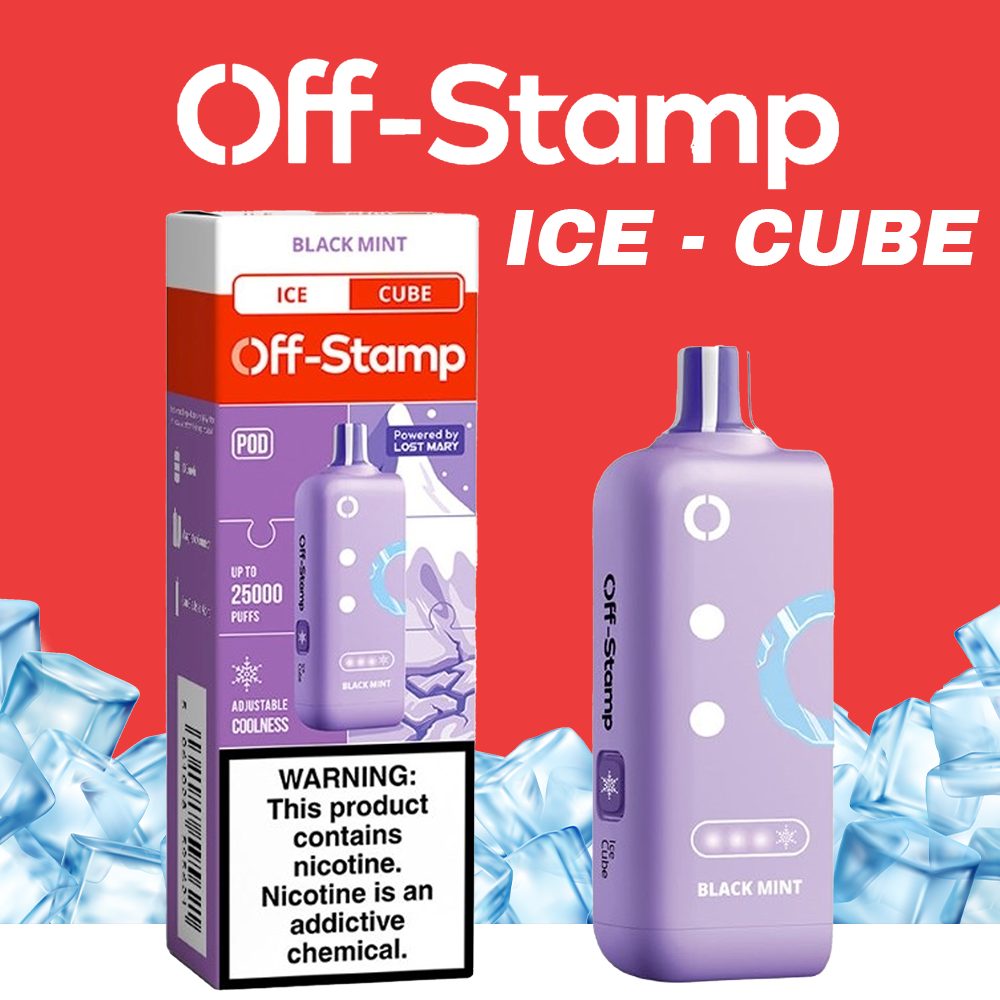 OFF STAMP ICE CUBE 25,000 PUFFS 18ML DISPOSABLE (POD ONLY) - DISPLAY OF 5