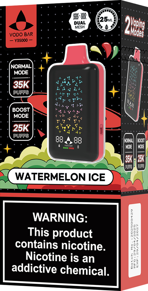VODO BAR 35,000 PUFFS DISPOSABLE VAPE - DISPLAY OF 5